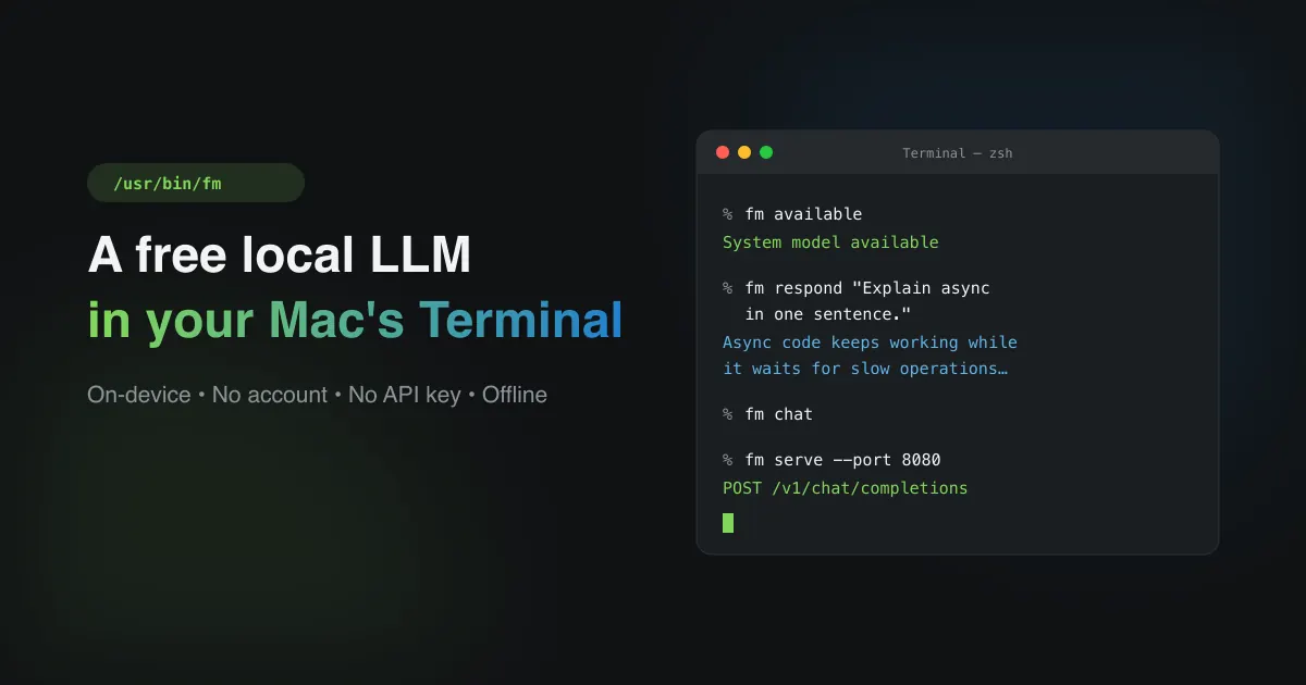 Apple’s Free Local LLM Is Hiding in macOS Terminal